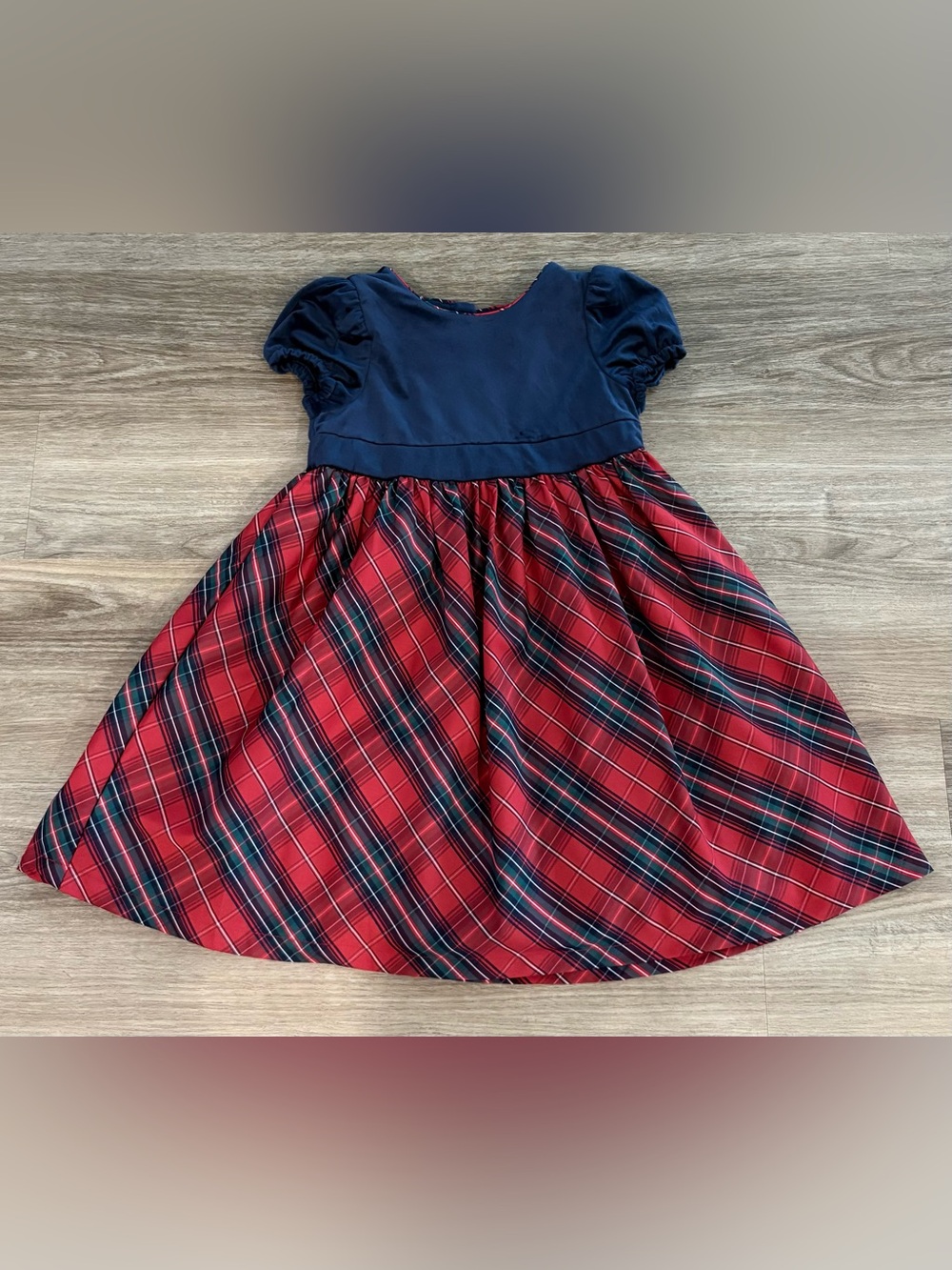 Navy & Red Plaid Girls' Holiday Dress size 7